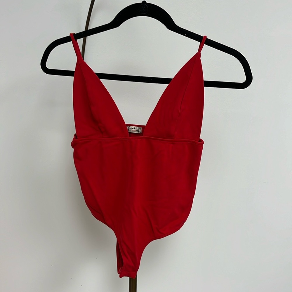 Sexy red free people bodysuit